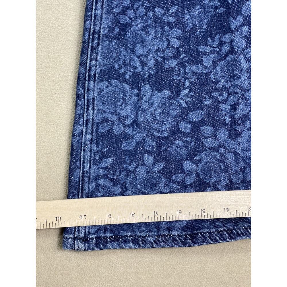 Lee Jeans Womens 30 Blue Floral Print Flare Leg High Rise Stretch Regular Fit - Picture 9 of 15